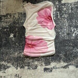 Shein White And Pink Flower